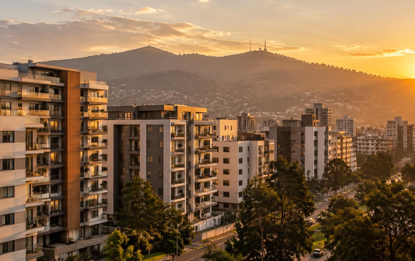 Addis Ababa skyline at sunset